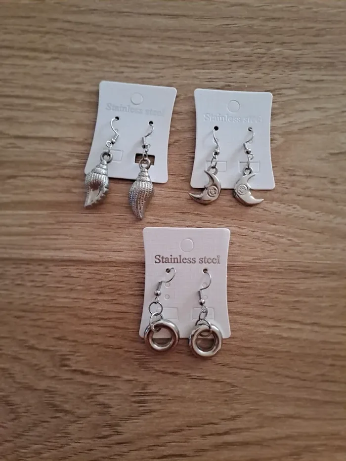 Lot 3 boucles d'oreilles