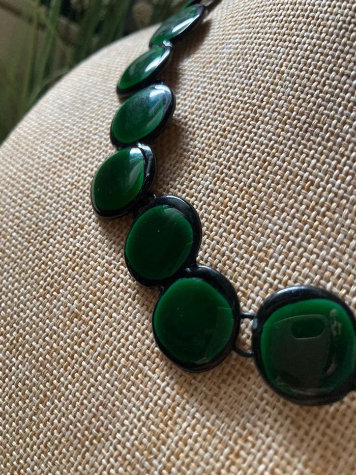 Collier femme vert foncé ras de cou - photo numéro 5