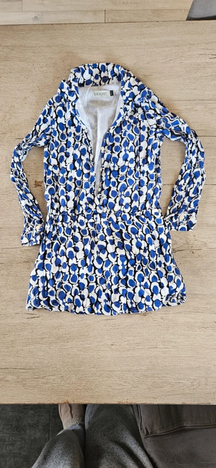 Robe classique à manches longues, blanche/bleue/noire, Jean Bourget, 6 ans - photo numéro 2