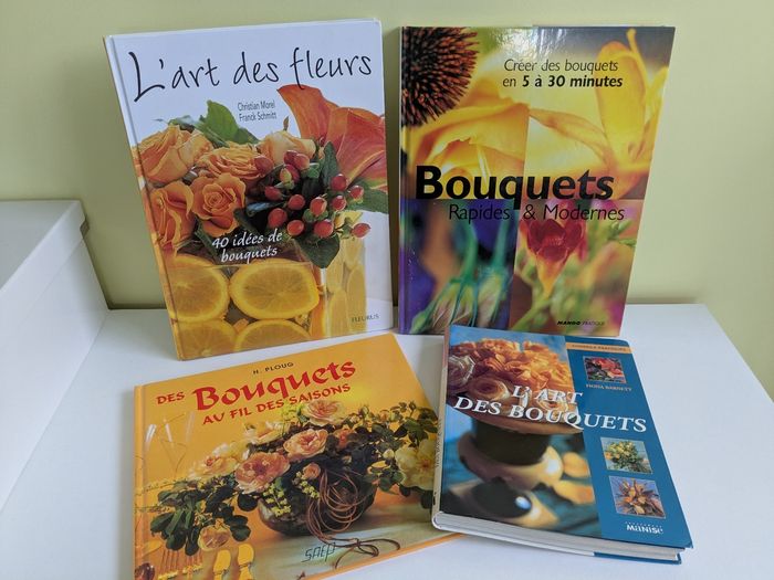 Lot de 4 livres sur l’art floral & les bouquets