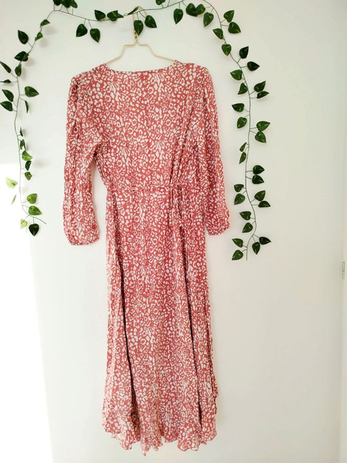 Robe cache coeur portefeuille motif léopard rose clair taille 38 goa - photo numéro 6