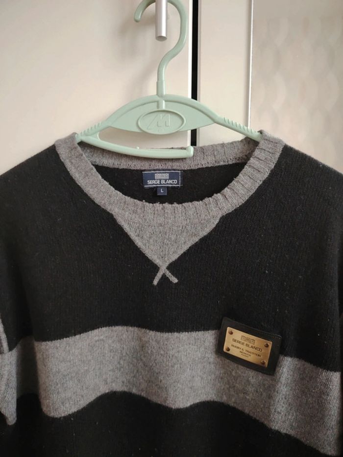 Pull en laine homme taille L Serge Blanco - photo numéro 2