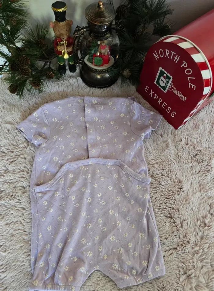 Body lilas à fleurs - 12 mois - photo numéro 2