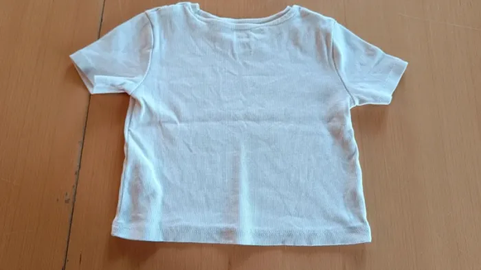 Tee shirt effet côtelé blanc - photo numéro 4