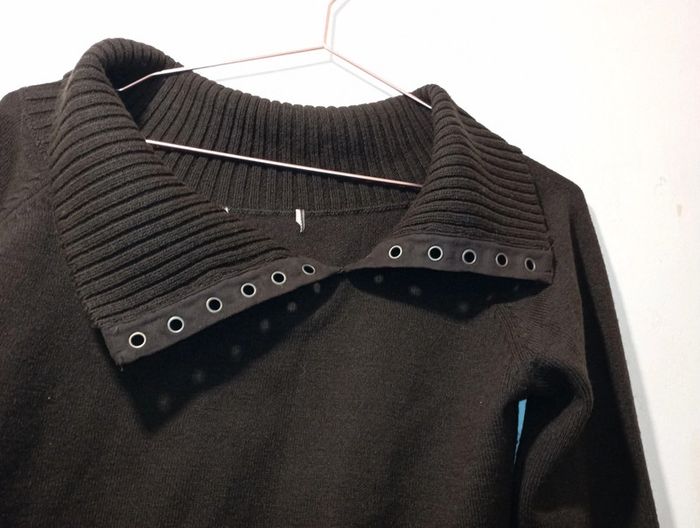 Pull femme maille marron - photo numéro 2