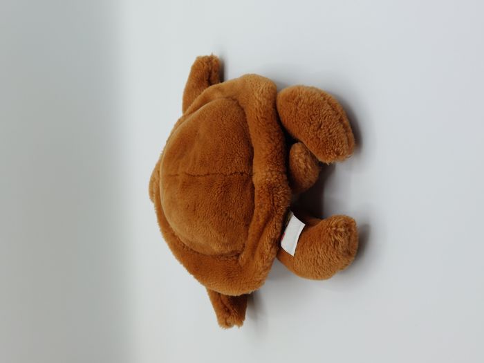 Peluche doudou tortue marron beige LASCAR 28 cm yeux durs - photo numéro 3