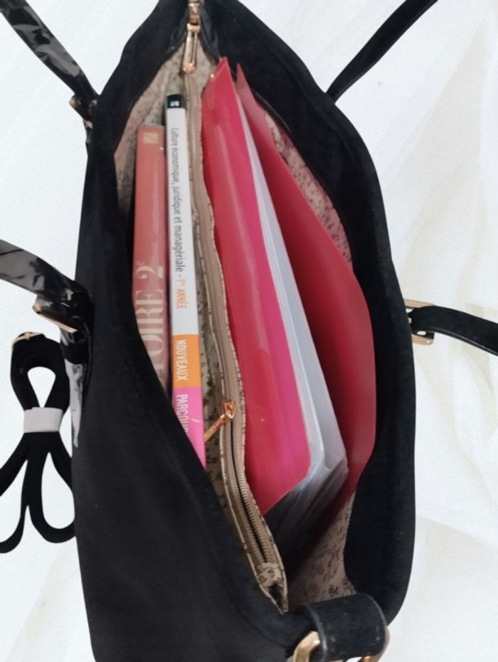 Sac cabas suédine noir - photo numéro 4