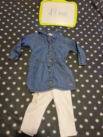 Robe/tunique ml + legging blanc