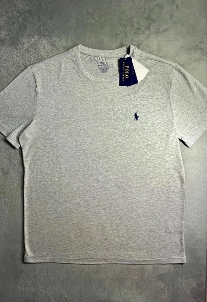 T-shirt Ralph Lauren Crewneck Embroidered Grey Navy Poney – Taille L - photo numéro 2