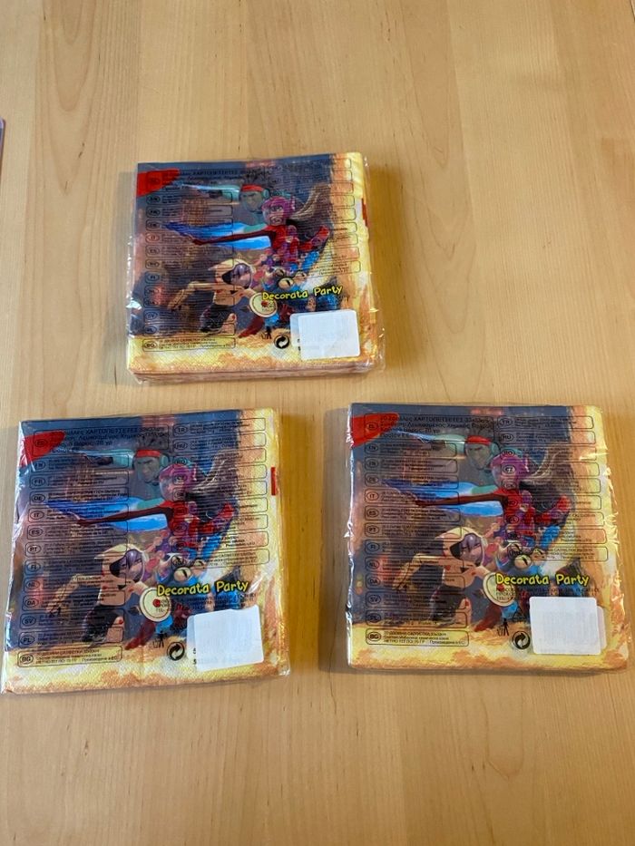 Anniversaire serviette papier garçon enfant disney big hero 6 nouveaux héros