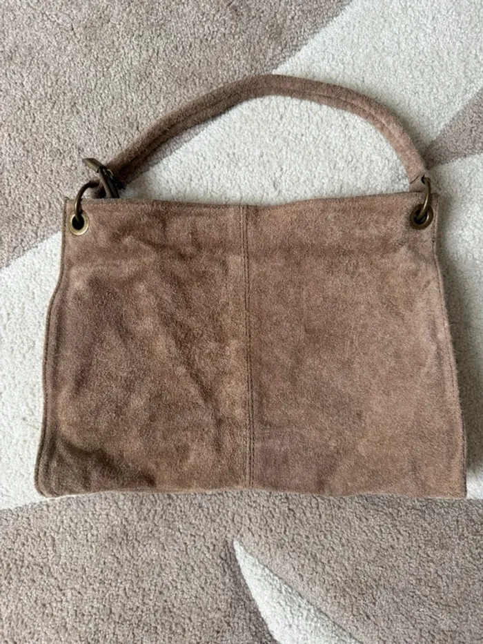 Sac à main en cuir véritable – marron - photo numéro 2