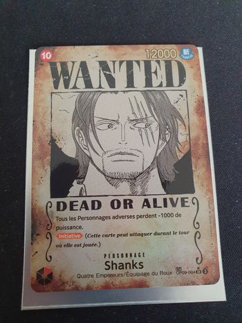 Carte one piece shanks op09-004 SR fr nouveaux empereurs