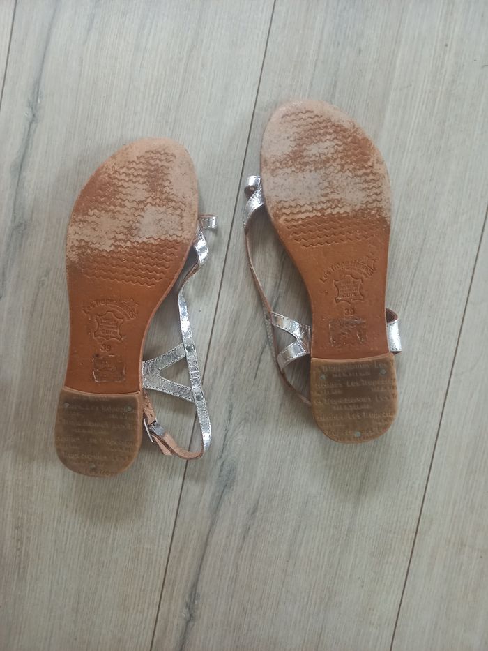 tropeziennes cuir argenté - photo numéro 6