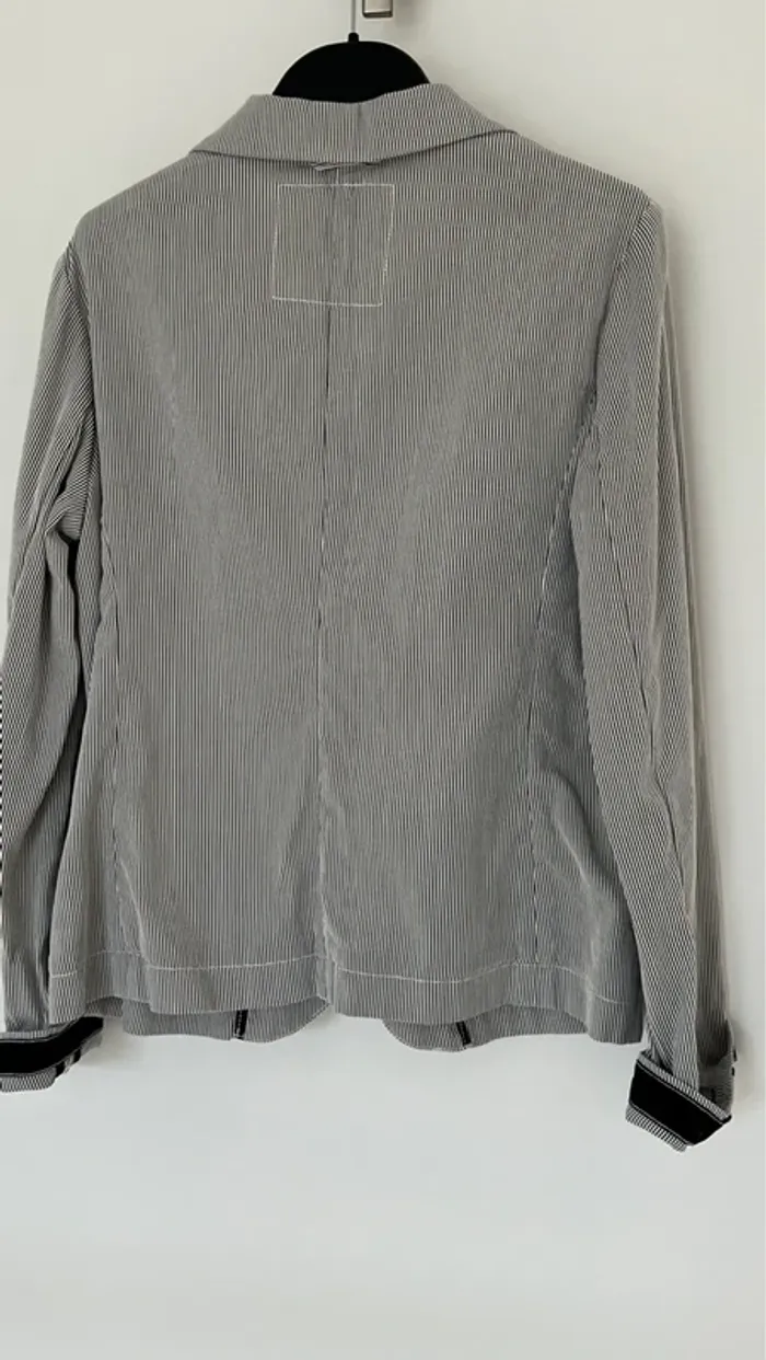 Veste blazer rayé bleu marine et blanc - photo numéro 3