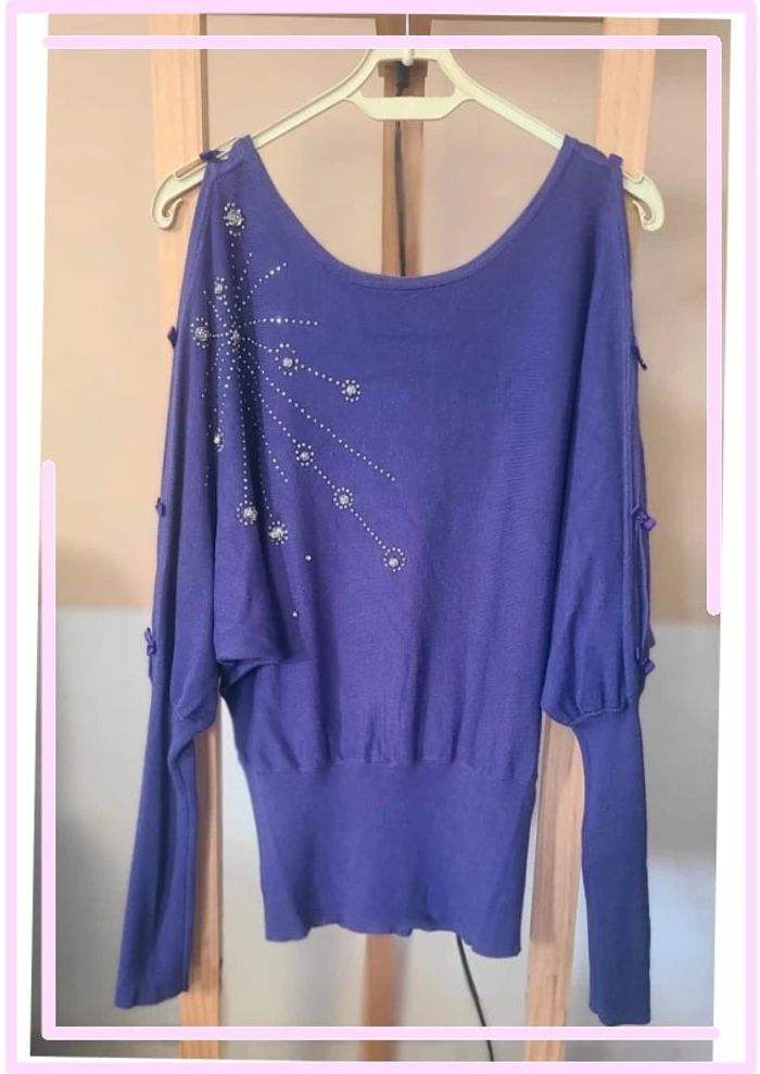 Pull fin violet taille M