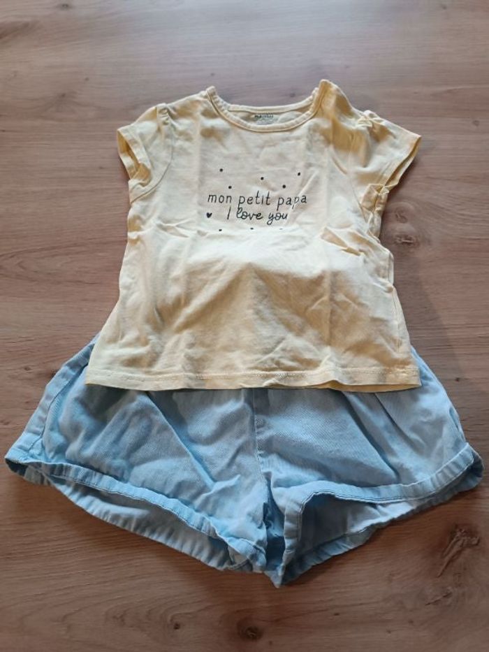 Tee shirt jaune + short large