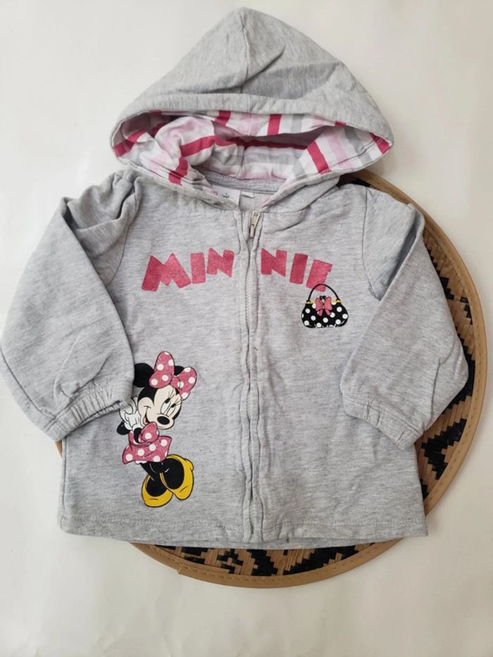 🌼Sweat zippé à capuche 23 mois Minnie Mousse🌼