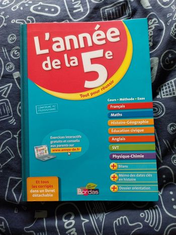 Livre l'année de 5ème