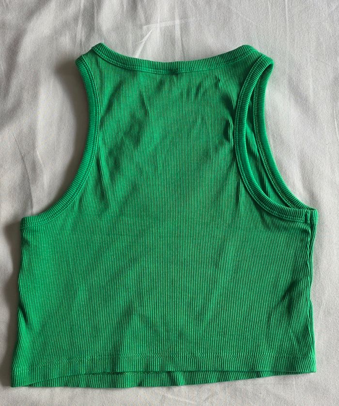 H&M Débardeur Crop Top Coton Vert Très bon état S - photo numéro 2