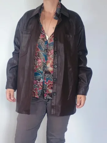 veste 3/4 simili cuir L
