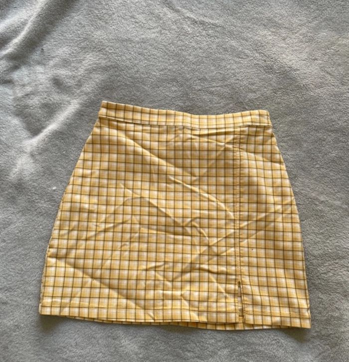 Jupe à carreaux jaune hollister - photo numéro 3