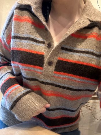 Pull manches longues rayé femme