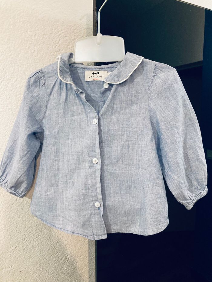 Chemise coton style jean cyrillus 9 mois