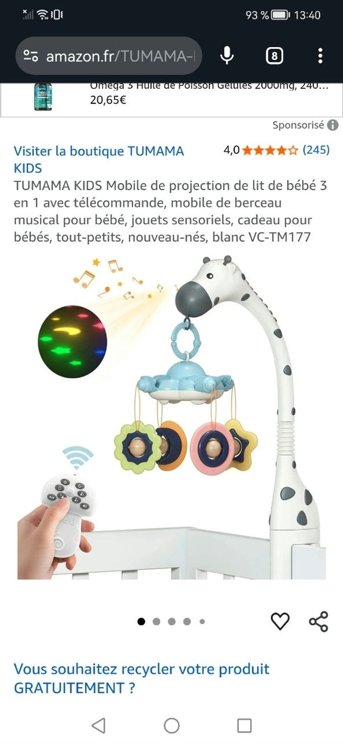 Mobile de lit girafle - photo numéro 8