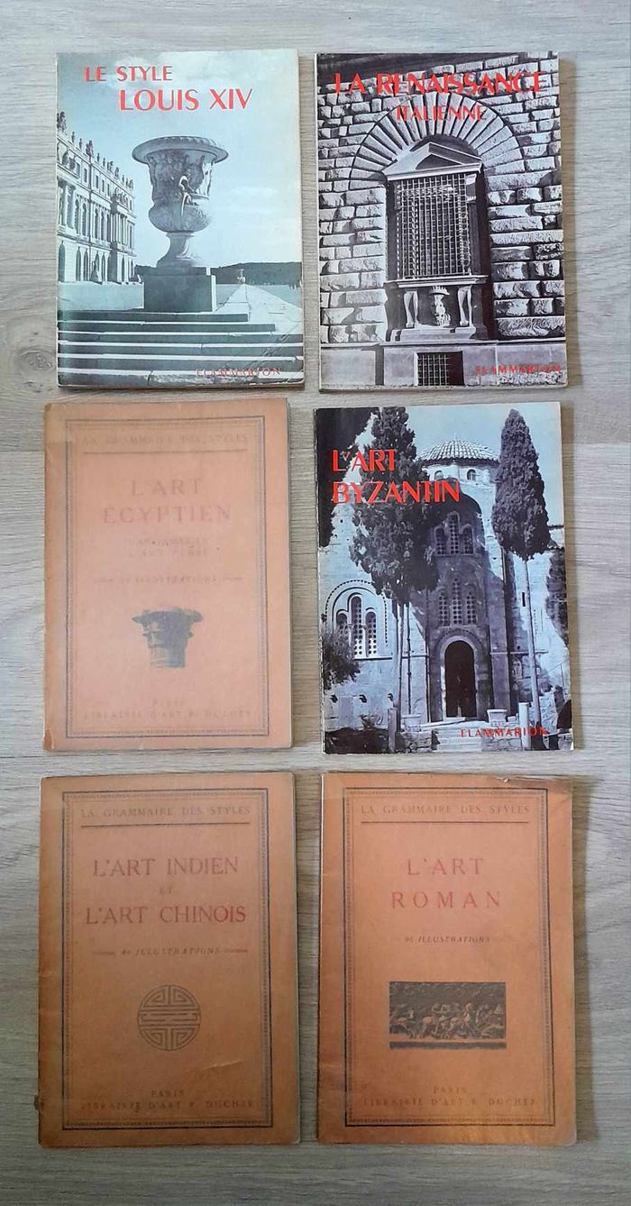 La renaissance italienne, le style Louis xiv, l'art byzantin, roman, égyptien, indien et chinois