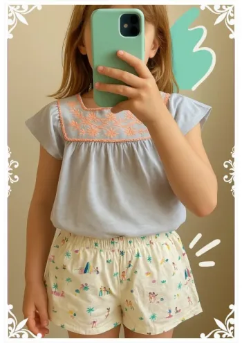 🌸 Blouse "Bonheur du jour" Taille 8 ans 🌸