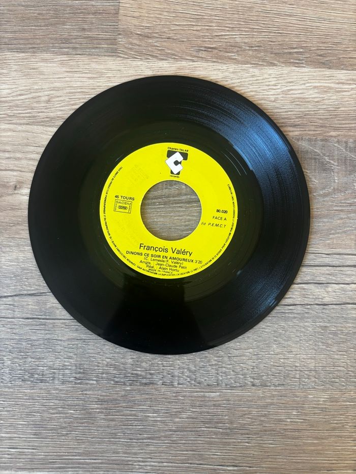 Vinyle 45 tours François Valery Dinons ce soir en amoureux - photo numéro 3