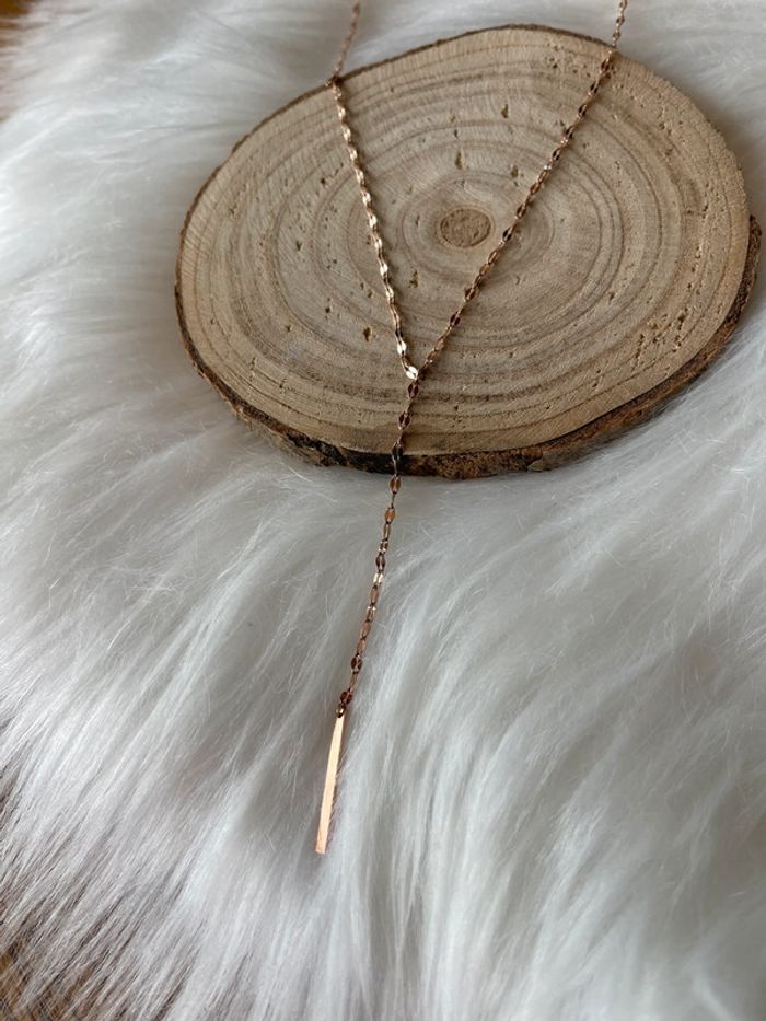 Collier chaine or rose inox - photo numéro 2