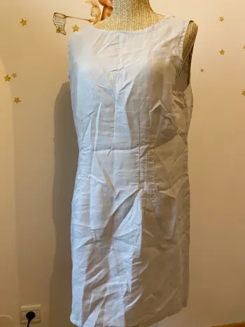 Robe en lin blé en herbe beige  m petit prix