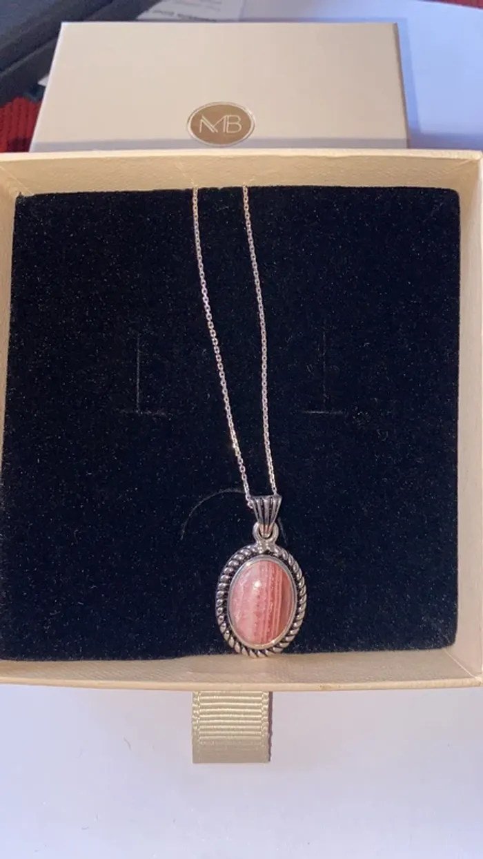 Pendentif argent massif et pierre naturelle - photo numéro 2