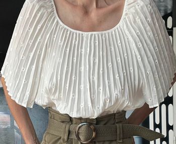 Blouse plissée brodée Romy t40 sezane