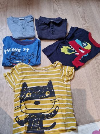 Lot de 5 t-shirts bébé manches courtes