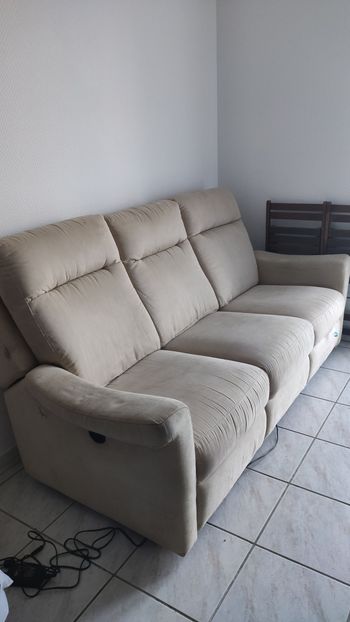 Canapé relax 3 places  beige château d'ax