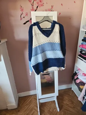 Gros pull hiver bleu curve t44