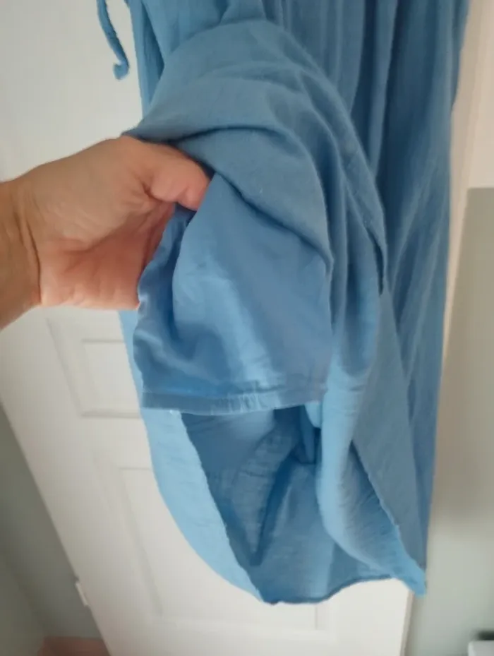 Robe longue en lin bleue Kiabi S - photo numéro 7