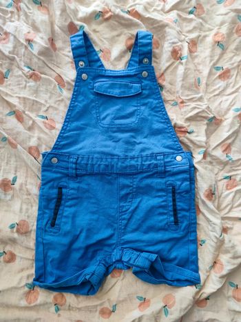 Salopette short bleu T.12 mois