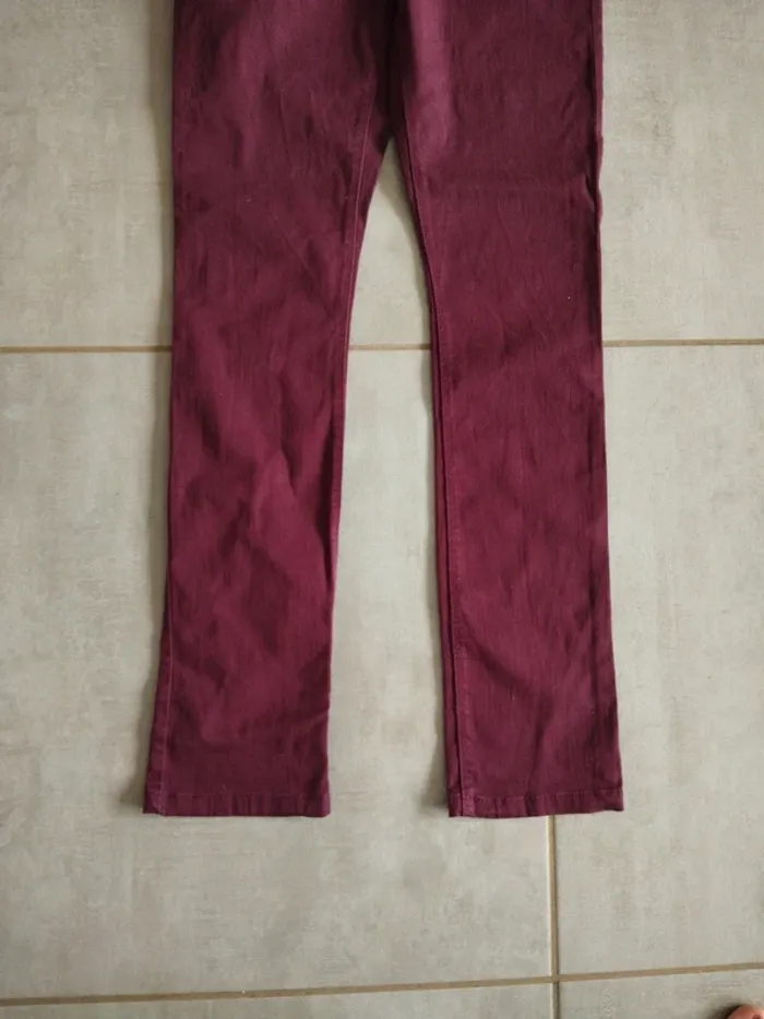 Pantalon bordeaux taille 38 camaieu - photo numéro 2
