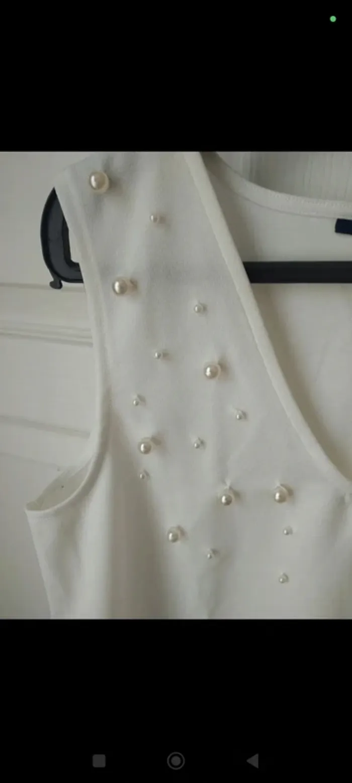 Débardeur blanc à perles Kiabi 36 - photo numéro 4