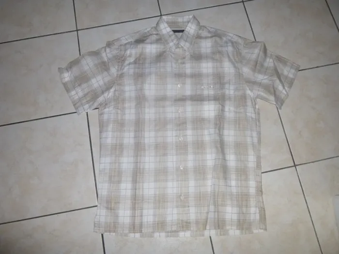 chemise manche courte Mise au Green  blanche à carreaux M