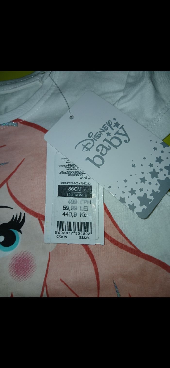 Ensemble short et tee shirt la petite sirène disney 86cm 18/24 mois - photo numéro 4