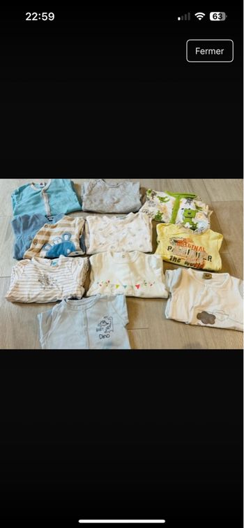 Lot de 10 pyjamas 3 mois