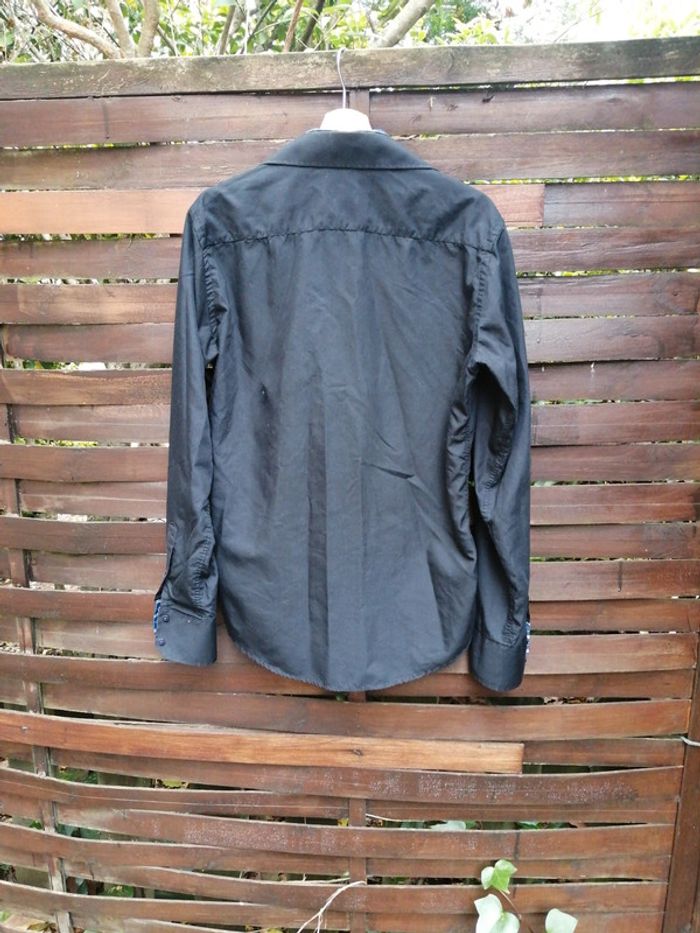 Chemise noire à carreaux bleus - photo numéro 6