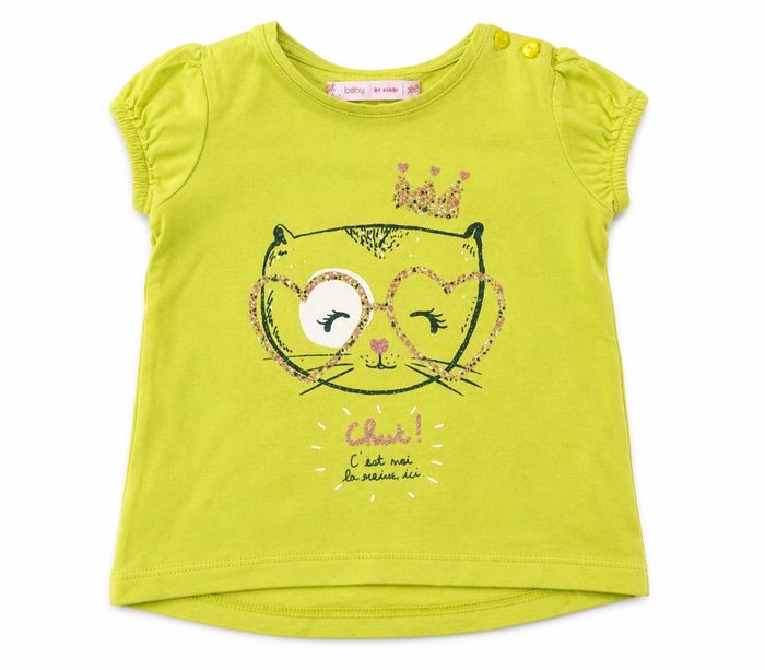 T-shirt fille vert anis