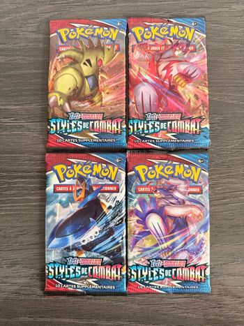 Art Set 4 Boosters Pokémon – Styles de Combat (EB05) Non pesés Scellés
