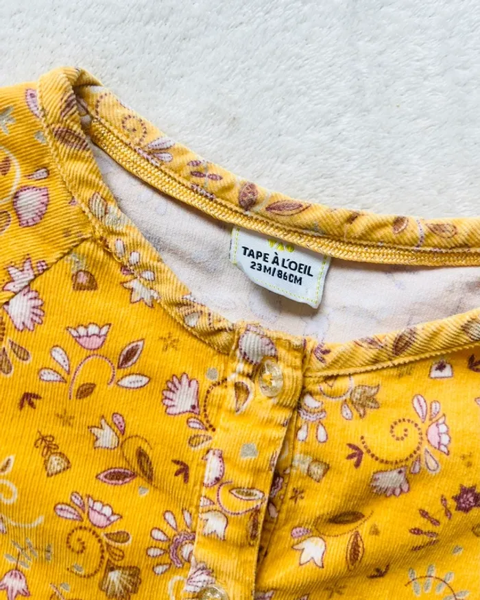 Robe en velours côtelé moutarde à motifs 23 mois - Tape à l'œil - photo numéro 6