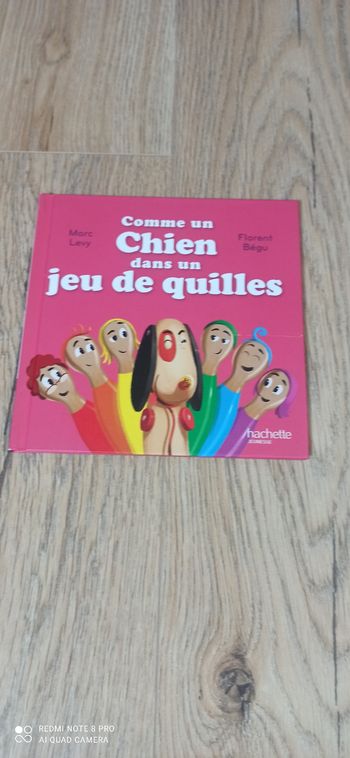 Livre comme un chien dans un jeu de quilles